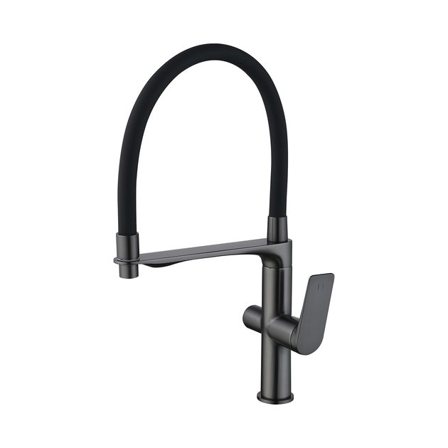 Смеситель Qtap Vlasta New с гибким изливом, Gunmetal Black PVD, фото  | SNABZHENIE.com.ua