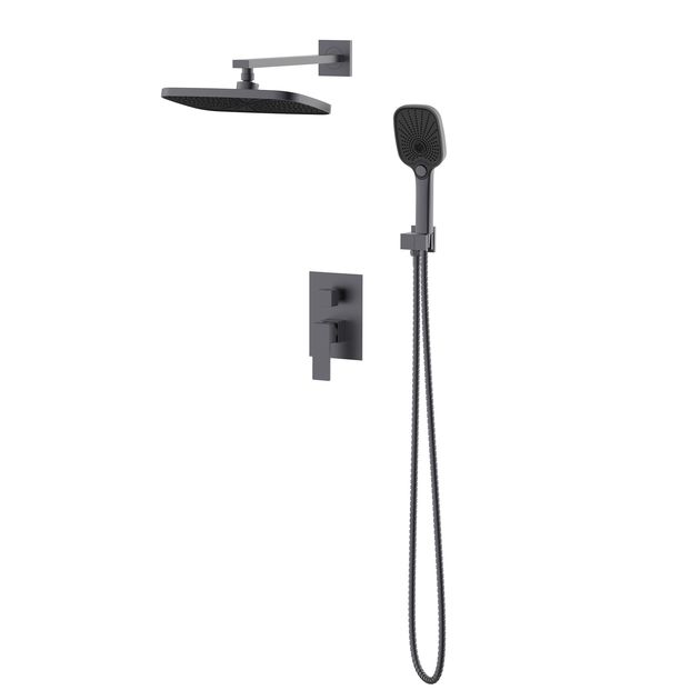 Душевая система Qtap Gemini скрытого монтажа, Gunmetal Black PVD, фото  | SNABZHENIE.com.ua