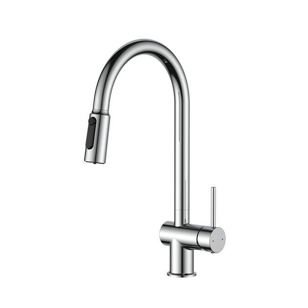 Смеситель для кухни Qtap Rozcesti с выдвижным изливом, хром, фото  | SNABZHENIE.com.ua