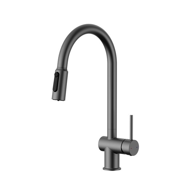 Смеситель Qtap Rozcesti с выдвижным изливом, черный PVD, фото  | SNABZHENIE.com.ua