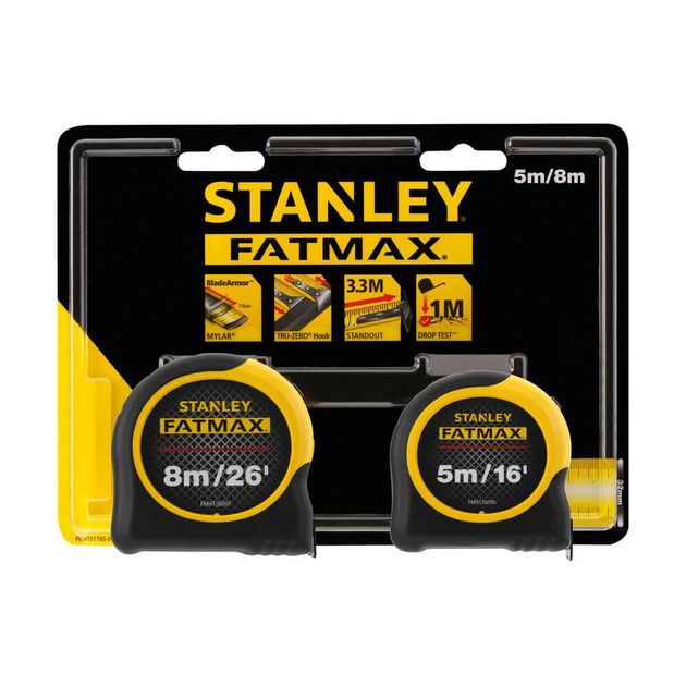 Рулетки измерительные FatMax®,5м/16х25мм + 8/26х25, в хромированном корпусе STANLEY FMHT81745-0, фото , зображення 3 | SNABZHENIE.com.ua Рулетки измерительные FatMax®,5м/16х25мм + 8/26х25, в хромированном корпусе STANLEY FMHT81745-0, фото , зображення 3 | SNABZHENIE.com.ua