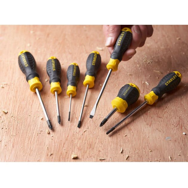 Отвертка Cushion Grip длиной 100 мм с расширяющимся жалом под шлиц SL 5.5 STANLEY STHT16146-0, фото , зображення 5 | SNABZHENIE.com.ua Отвертка Cushion Grip длиной 100 мм с расширяющимся жалом под шлиц SL 5.5 STANLEY STHT16146-0, фото , зображення 5 | SNABZHENIE.com.ua