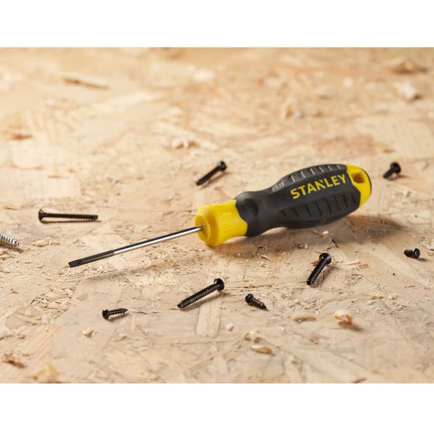 Отвертка Cushion Grip длиной 60 мм с параллельным жалом под шлиц SL 2.5 STANLEY STHT16151-0, фото , зображення 6 | SNABZHENIE.com.ua Отвертка Cushion Grip длиной 60 мм с параллельным жалом под шлиц SL 2.5 STANLEY STHT16151-0, фото , зображення 6 | SNABZHENIE.com.ua