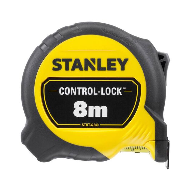 Рулетка CONTROL-LOCK 8 м, 25 мм, прорезиненный корпус, двусторонняя шкала, фото  | SNABZHENIE.com.ua