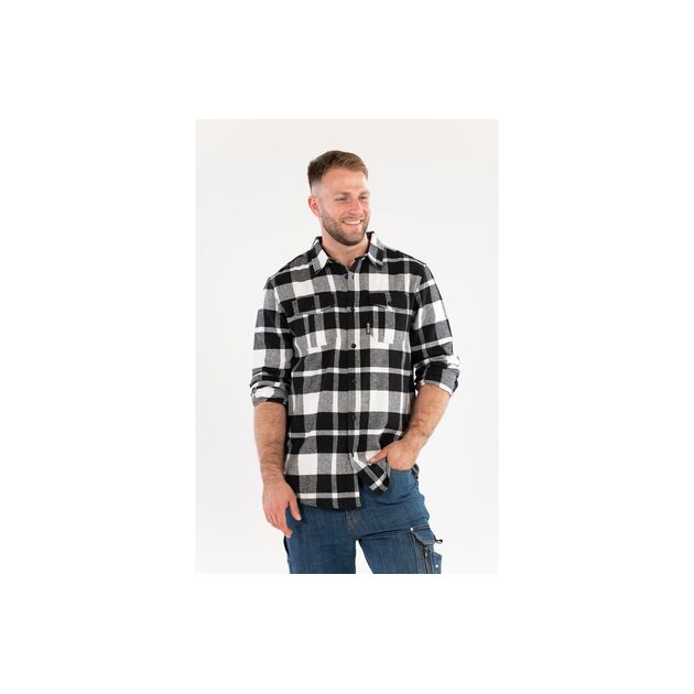 Сорочка фланелева біло-чорна, YATO розм. 2XL/ 82см х 62см,100%-бавовна [40], фото  | SNABZHENIE.com.ua