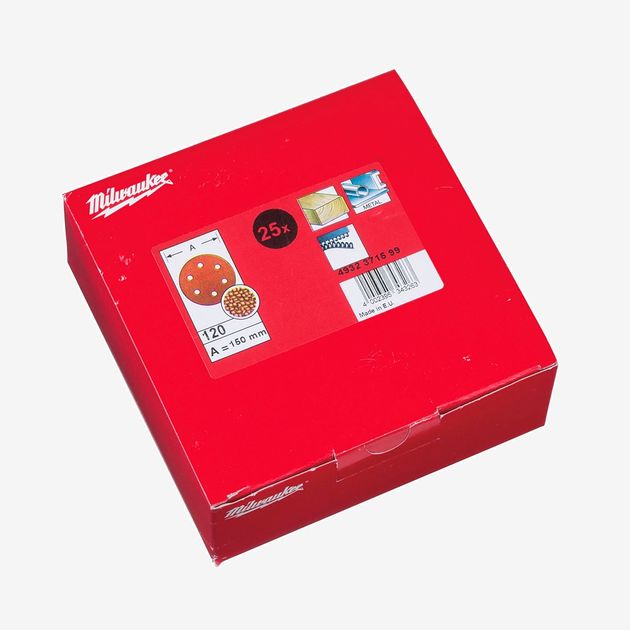 Круг шлифовальный 150мм, 6 отв., зерно 120, MILWAUKEE (25шт), фото , изображение 2 | SNABZHENIE.com.ua