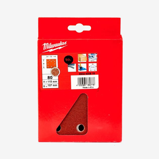 Шлифовальный бумага MILWAUKEE, 115x107мм, зерно 80, 10шт, фото , изображение 2 | SNABZHENIE.com.ua Шлифовальный бумага MILWAUKEE, 115x107мм, зерно 80, 10шт, фото , изображение 2 | SNABZHENIE.com.ua