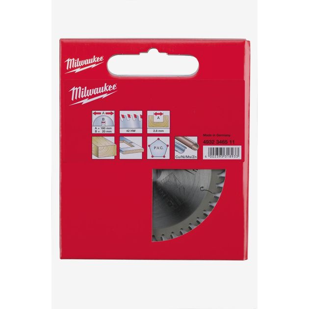Диск пильный MILWAUKEE, Ø160/20мм, 42 зуба (замена 4932471292), фото , изображение 2 | SNABZHENIE.com.ua