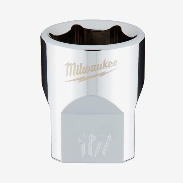 Головка хромированная метрическая 3/8'' MILWAUKEE, 17мм, фото  | SNABZHENIE.com.ua