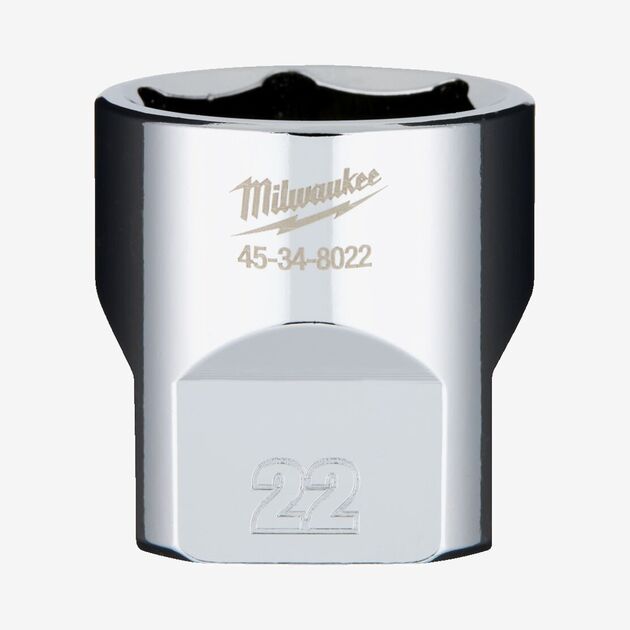 Головка хромированная метрическая 3/8'' MILWAUKEE, 22мм, фото  | SNABZHENIE.com.ua