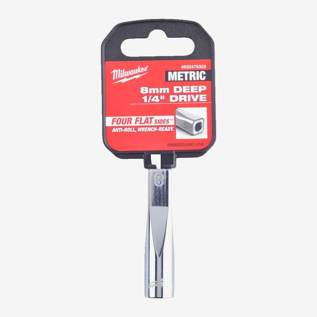 Головка хромированная метрическая 1/4'' MILWAUKEE, 8мм, фото , изображение 2 | SNABZHENIE.com.ua Головка хромированная метрическая 1/4'' MILWAUKEE, 8мм, фото , изображение 2 | SNABZHENIE.com.ua
