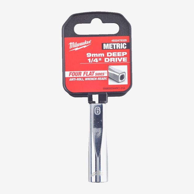 Головка метрическая хромированная 1/4'' MILWAUKEE, 9мм, фото , изображение 2 | SNABZHENIE.com.ua Головка метрическая хромированная 1/4'' MILWAUKEE, 9мм, фото , изображение 2 | SNABZHENIE.com.ua