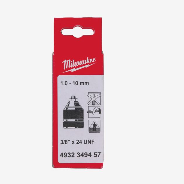 Патрон безключевой MILWAUKEE 1-10 3/8" х 24 с запобіжним гвинтом, фото , изображение 2 | SNABZHENIE.com.ua