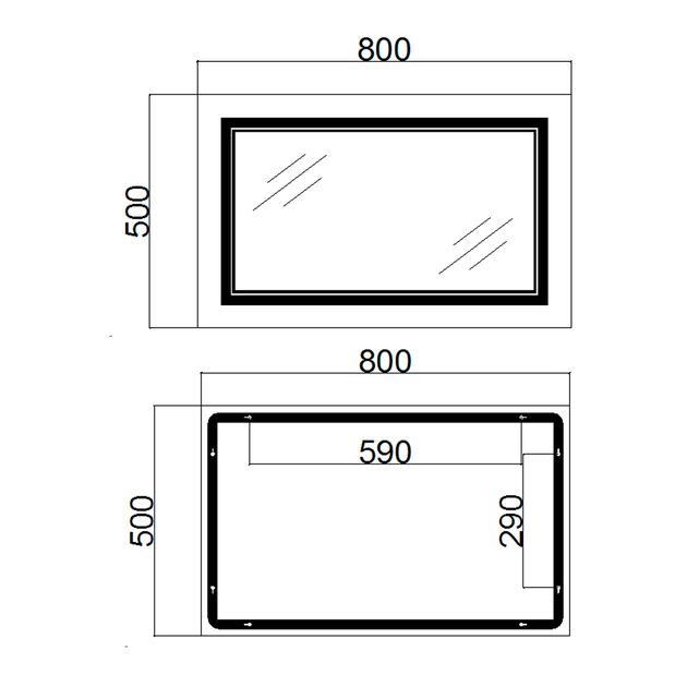 Зеркало Qtap Cardinal 500х800 с LED, антизапотевание, диммер, RGB, фото , изображение 2 | SNABZHENIE.com.ua Зеркало Qtap Cardinal 500х800 с LED, антизапотевание, диммер, RGB, фото , изображение 2 | SNABZHENIE.com.ua