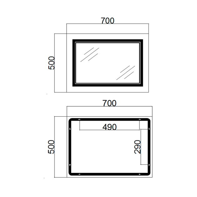 Зеркало Qtap Cardinal 500х700 с LED-подсветкой Touch, с антизапотеванием, с диммером, рег. темп. цвета (3000-6500K) Reverse QT0478C5070, фото , зображення 2 | SNABZHENIE.com.ua Зеркало Qtap Cardinal 500х700 с LED-подсветкой Touch, с антизапотеванием, с диммером, рег. темп. цвета (3000-6500K) Reverse QT0478C5070, фото , зображення 2 | SNABZHENIE.com.ua