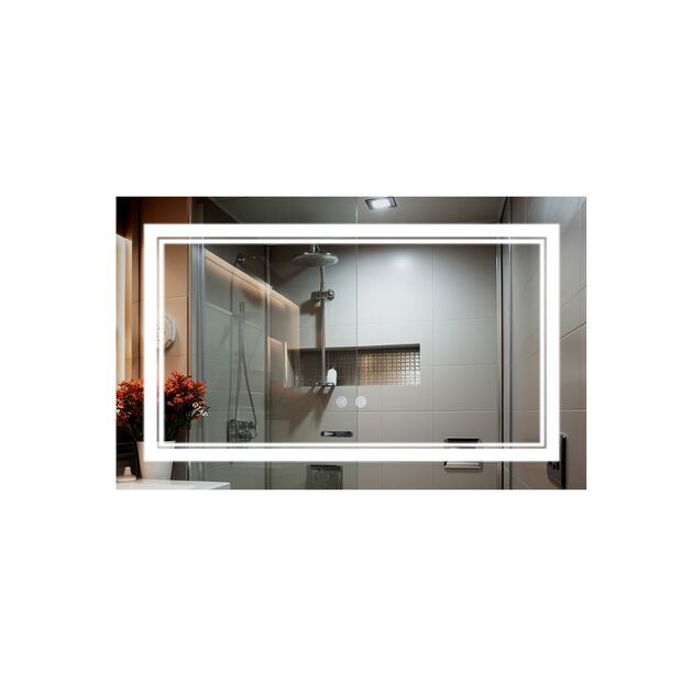 Зеркало Qtap Cardinal 1200х800 с LED-подсветкой Touch, с антизапотеванием, с диммером, рег. темп. цвета (3000-6500K) QT0478C12080, фото  | SNABZHENIE.com.ua
