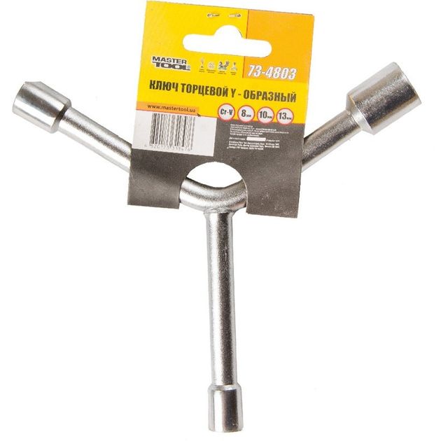 Ключ торцевий Y-образний MASTERTOOL 8х10х13 мм CRV 73-4803, фото , зображення 2 | SNABZHENIE.com.ua Ключ торцевий Y-образний MASTERTOOL 8х10х13 мм CRV 73-4803, фото , зображення 2 | SNABZHENIE.com.ua