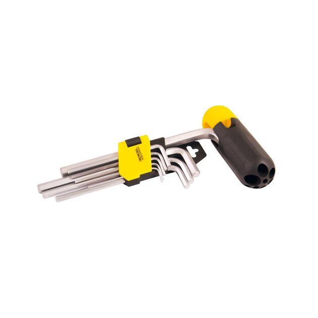 Ключи шестигранные с держателем MASTERTOOL CrV 1,5-10 мм набор 9 шт, фото  | SNABZHENIE.com.ua