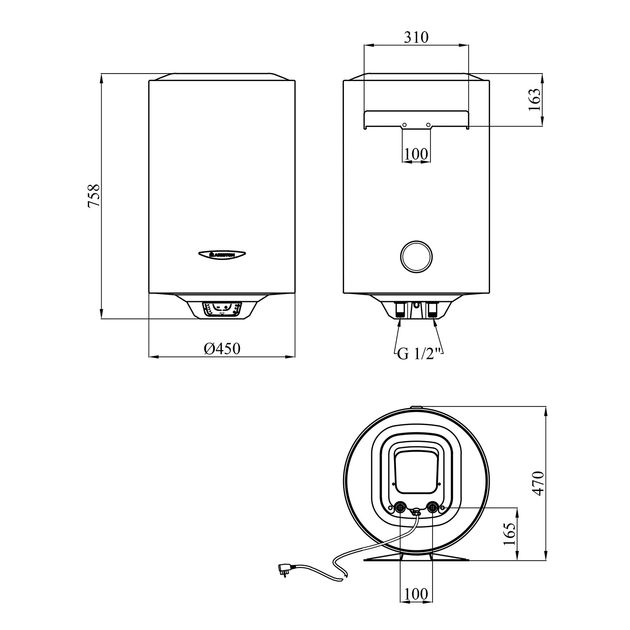 Водонагреватель Ariston PRO1 R 80 V 1,8K с сухим ТЭНом 3201855, фото  | SNABZHENIE.com.ua