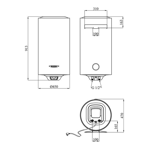 Водонагреватель Ariston PRO1 R 100 V 1,8K с сухим ТЭНом 3201856, фото  | SNABZHENIE.com.ua