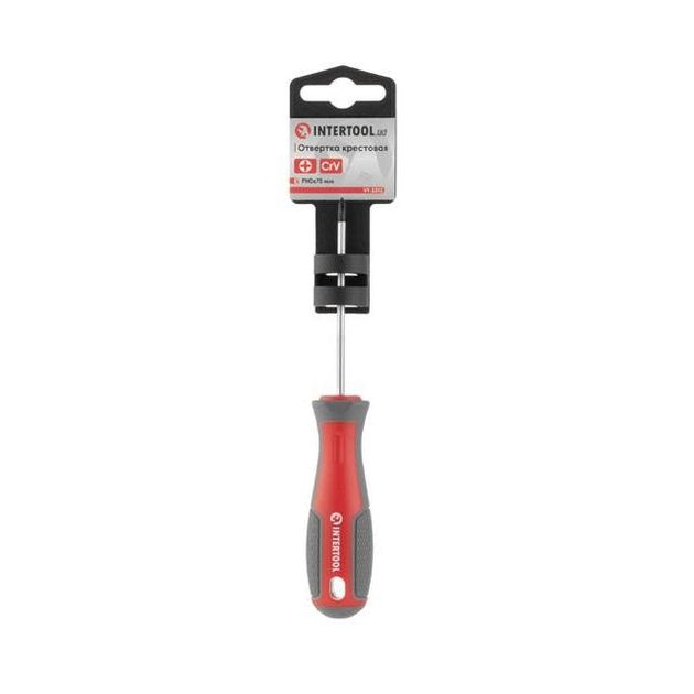 Отвертка крестовая PH0*75 мм CR-V INTERTOOL VT-3313, фото , изображение 5 | SNABZHENIE.com.ua Отвертка крестовая PH0*75 мм CR-V INTERTOOL VT-3313, фото , изображение 5 | SNABZHENIE.com.ua