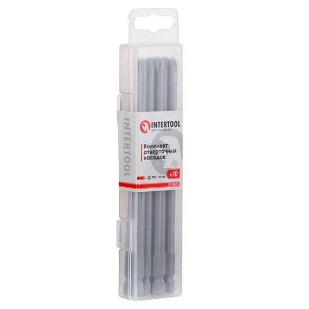 Комплект удлиненных бит PH2*150 мм, 10 шт INTERTOOL VT-0073, фото  | SNABZHENIE.com.ua