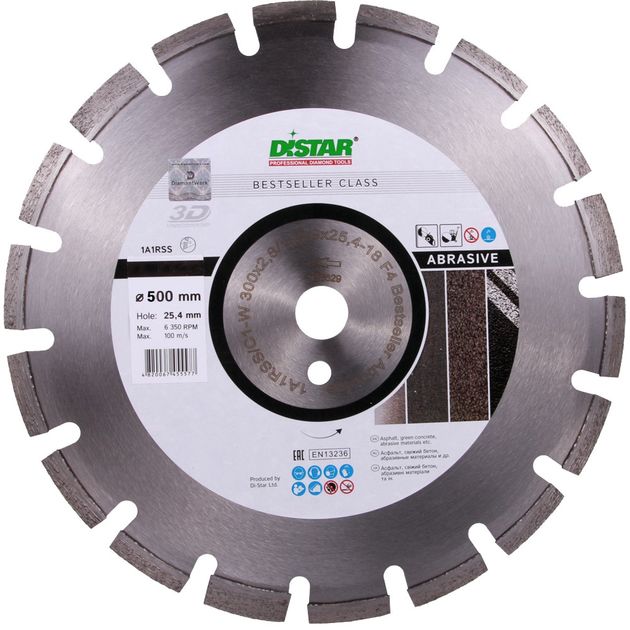 Круг алмазний відрізний DISTAR Bestseller Abrasive 500 x 3,8/2,8 x 25,4-11,5-30-ARP 40 x 3,8 x 6+3 R245 (13085129031), фото  | SNABZHENIE.com.ua