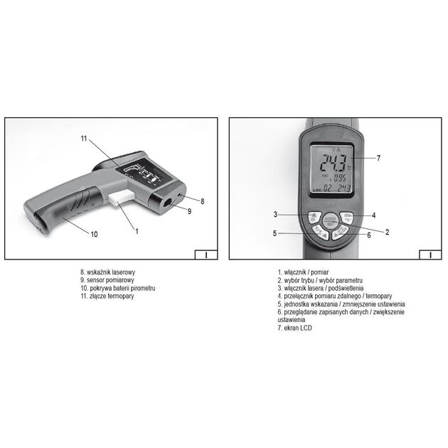 Пирометр VOREL t -50° - +650° С (VO-81762), фото , зображення 4 | SNABZHENIE.com.ua