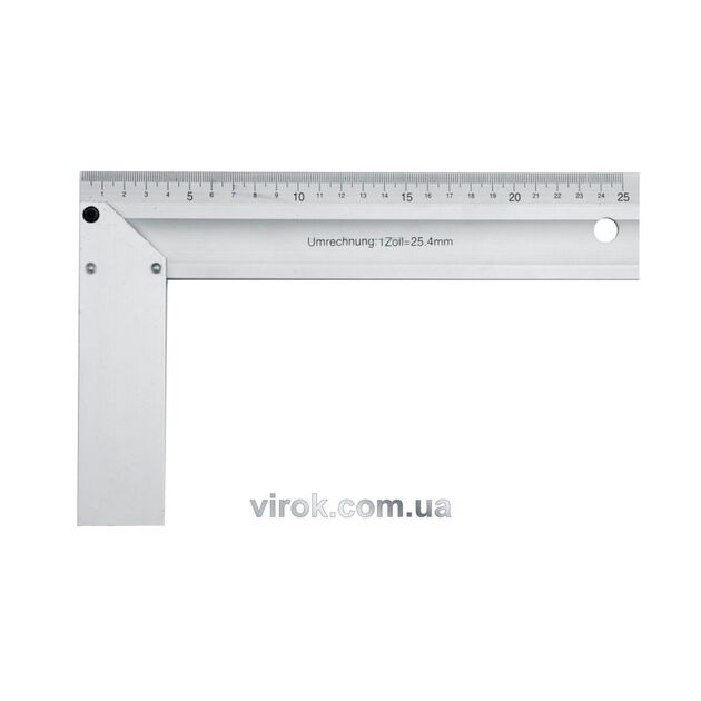 Кутник столярный VOREL 300 мм алюминиевый [10/40], фото  | SNABZHENIE.com.ua