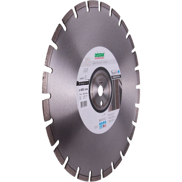 Круг алмазний відрізний DISTAR Bestseller Abrasive 400 x 3,5/2,5 x 25,4-11,5-24-ARP 40 x 3,5 x 6+3 R195 (13085129026), фото , зображення 2 | SNABZHENIE.com.ua