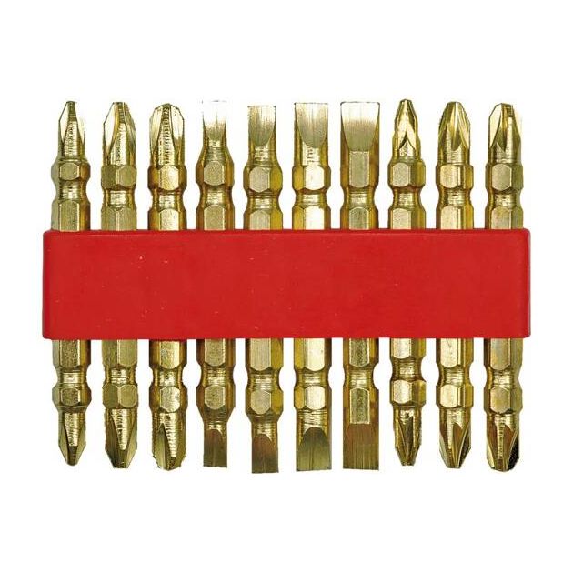 Двусторонняя битка VOREL PH2 x 60 мм, GOLD, Cr-V, 10 шт/уп., фото  | SNABZHENIE.com.ua