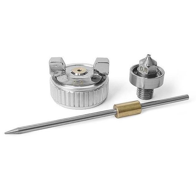 Комплект форсунки 0.8мм для краскопульта HVLP РТ-0101 (форсунка, повітряна голівка, голка) INTERTOOL PT-2002, фото , зображення 3 | SNABZHENIE.com.ua