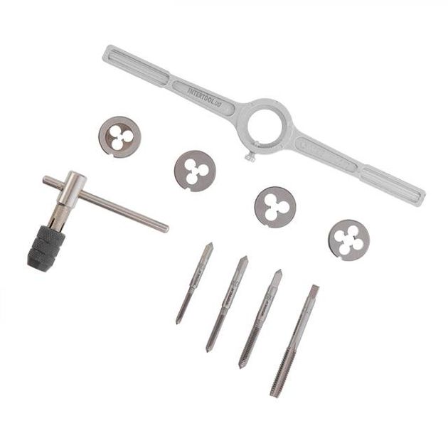 Набор плашек и метчиков M4-M8, 10 ед, INTERTOOL SD-8025, фото , изображение 4 | SNABZHENIE.com.ua Набор плашек и метчиков M4-M8, 10 ед, INTERTOOL SD-8025, фото , изображение 4 | SNABZHENIE.com.ua