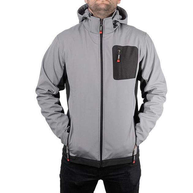 Куртка SOFTSHELL светло-серая/черная, трехслойная, XXL INTERTOOL SP-3125, фото , изображение 3 | SNABZHENIE.com.ua Куртка SOFTSHELL светло-серая/черная, трехслойная, XXL INTERTOOL SP-3125, фото , изображение 3 | SNABZHENIE.com.ua
