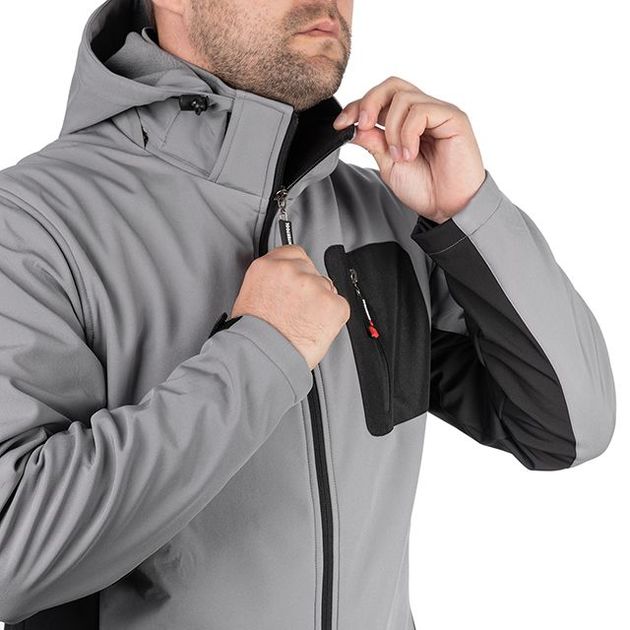 Куртка SOFTSHELL светло-серая/черная, трехслойная, XXL INTERTOOL SP-3125, фото , изображение 5 | SNABZHENIE.com.ua Куртка SOFTSHELL светло-серая/черная, трехслойная, XXL INTERTOOL SP-3125, фото , изображение 5 | SNABZHENIE.com.ua