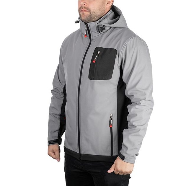 Куртка SOFTSHELL светло-серая/черная, трехслойная, XXL INTERTOOL SP-3125, фото  | SNABZHENIE.com.ua