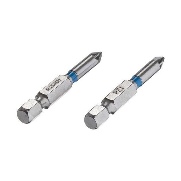 Комплект отверточних насадок PZ1 1/4*50мм, S2, уп. 2шт., STORM INTERTOOL VT-0214, фото , зображення 2 | SNABZHENIE.com.ua