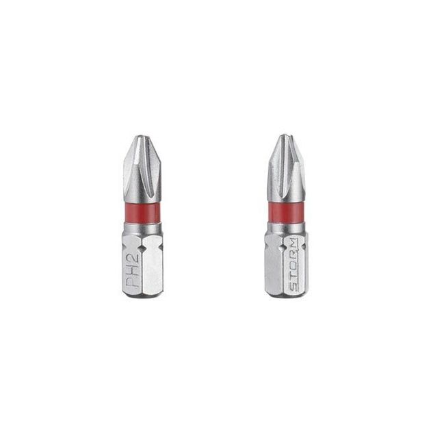 Комплект бит PH2 1/4*25мм, S2, 2шт., STORM INTERTOOL VT-0218, фото , изображение 3 | SNABZHENIE.com.ua Комплект бит PH2 1/4*25мм, S2, 2шт., STORM INTERTOOL VT-0218, фото , изображение 3 | SNABZHENIE.com.ua