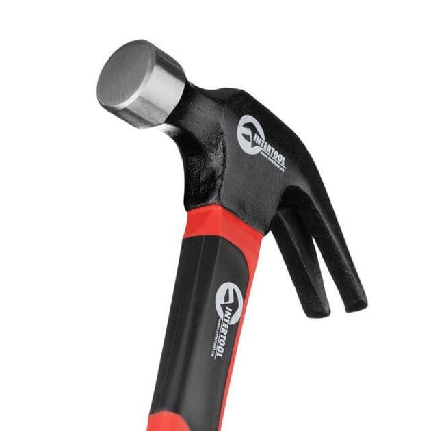 Молоток столярный 450 г, фиберглассовая ручка INTERTOOL HT-0223, фото , изображение 4 | SNABZHENIE.com.ua Молоток столярный 450 г, фиберглассовая ручка INTERTOOL HT-0223, фото , изображение 4 | SNABZHENIE.com.ua