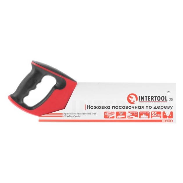 Пасовочная ножовка по дереву 350 мм, 12 зубьев INTERTOOL HT-3114, фото , изображение 6 | SNABZHENIE.com.ua Пасовочная ножовка по дереву 350 мм, 12 зубьев INTERTOOL HT-3114, фото , изображение 6 | SNABZHENIE.com.ua