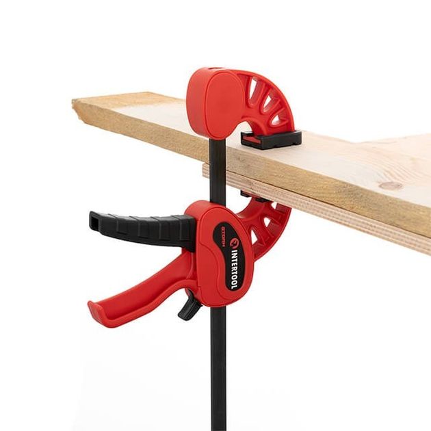 Струбцина автомат 900*75мм, зусилля зажима до 135 кг INTERTOOL HT-6190, фото , зображення 3 | SNABZHENIE.com.ua