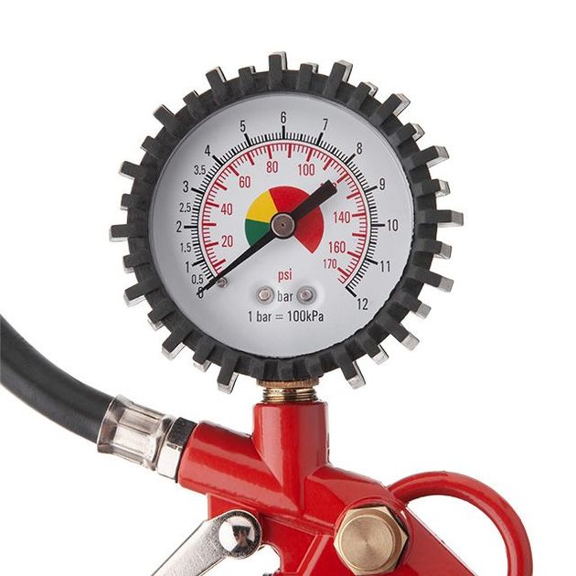 Пневматический пистолет для подкачки колес с манометром 63 мм INTERTOOL, фото , изображение 5 | SNABZHENIE.com.ua