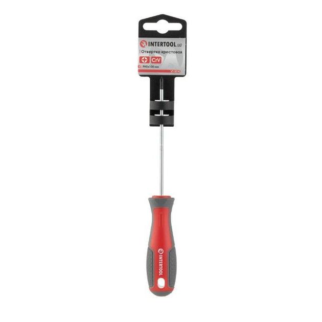 Отвертка крестовая PH0 100 мм CR-V INTERTOOL VT-3314, фото , изображение 5 | SNABZHENIE.com.ua Отвертка крестовая PH0 100 мм CR-V INTERTOOL VT-3314, фото , изображение 5 | SNABZHENIE.com.ua