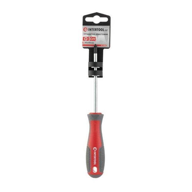 Отвертка крестовая PZ1 100 мм, CR-V INTERTOOL VT-3332, фото , изображение 5 | SNABZHENIE.com.ua Отвертка крестовая PZ1 100 мм, CR-V INTERTOOL VT-3332, фото , изображение 5 | SNABZHENIE.com.ua
