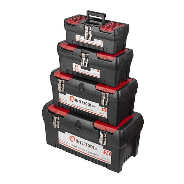 Комплект ящиков для инструментов INTERTOOL BX-0004, 4 шт, с замком, фото , изображение 2 | SNABZHENIE.com.ua Комплект ящиков для инструментов INTERTOOL BX-0004, 4 шт, с замком, фото , изображение 2 | SNABZHENIE.com.ua
