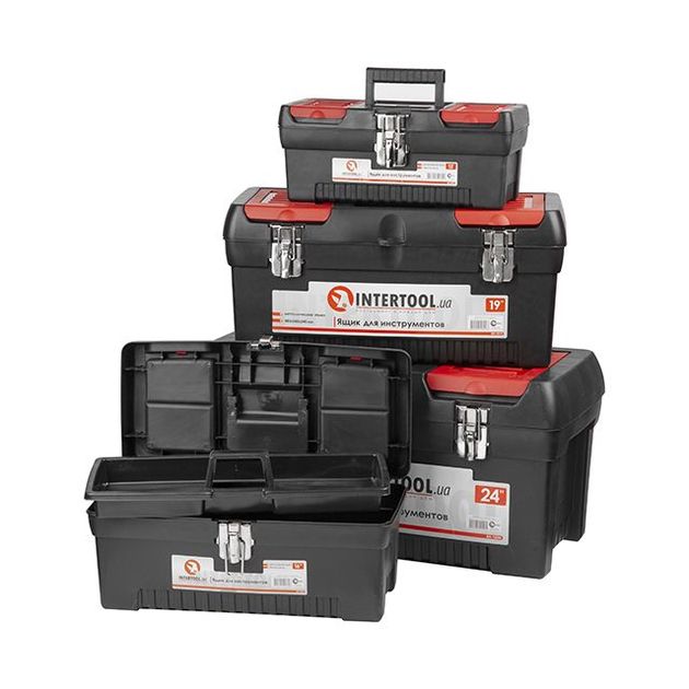 Комплект ящиков для инструментов INTERTOOL BX-0004, 4 шт, с замком, фото  | SNABZHENIE.com.ua