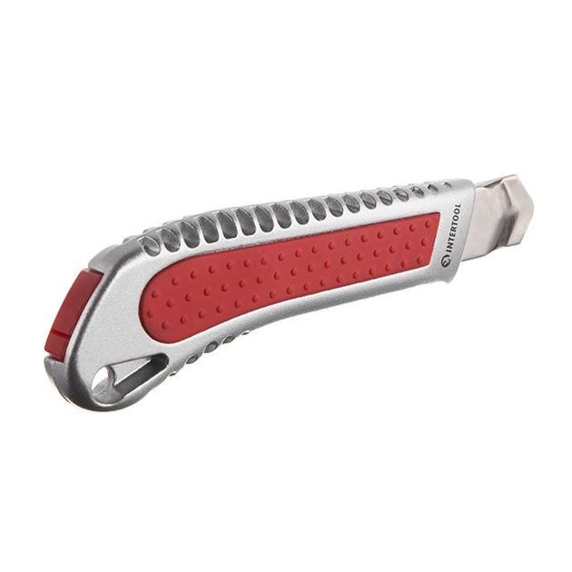 Нож сегментный 18мм с металлической направляющей INTERTOOL HT-0504, фото , изображение 3 | SNABZHENIE.com.ua Нож сегментный 18мм с металлической направляющей INTERTOOL HT-0504, фото , изображение 3 | SNABZHENIE.com.ua