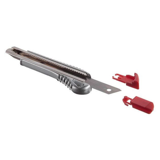 Нож сегментный 18мм с металлической направляющей INTERTOOL HT-0504, фото , изображение 4 | SNABZHENIE.com.ua Нож сегментный 18мм с металлической направляющей INTERTOOL HT-0504, фото , изображение 4 | SNABZHENIE.com.ua