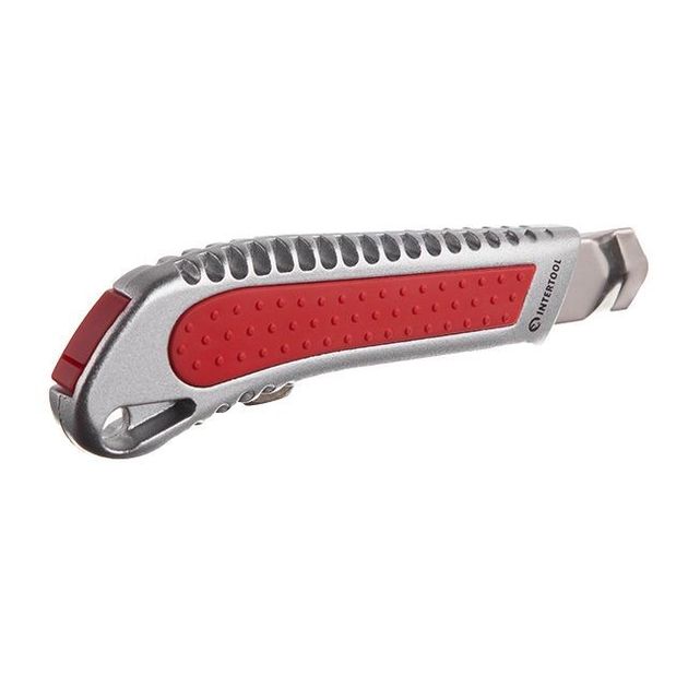 Нож сегментный 18мм с металлической направляющей INTERTOOL HT-0507, фото , изображение 3 | SNABZHENIE.com.ua Нож сегментный 18мм с металлической направляющей INTERTOOL HT-0507, фото , изображение 3 | SNABZHENIE.com.ua