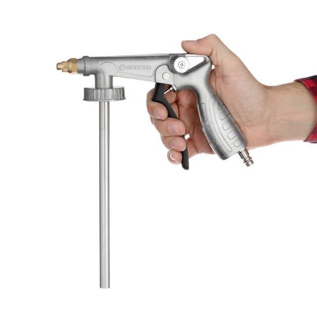Пневматический пистолет для гравитекса с гибкой насадкой INTERTOOL PT-0703, фото , изображение 5 | SNABZHENIE.com.ua